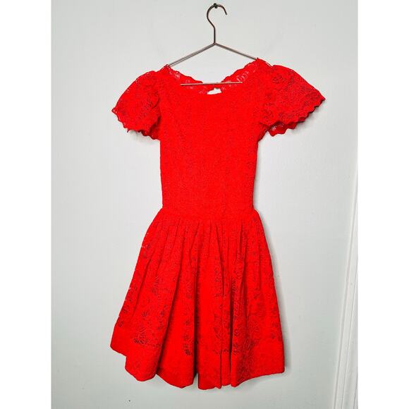 NWT Caroline Constas Red Marguerite Lace Overlay Open Back Mini Dress Size XS - Picture 4 of 15
